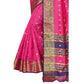 Rani Pink Woven Banarasi Silk Saree