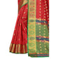 Red Woven Banarasi Silk Saree