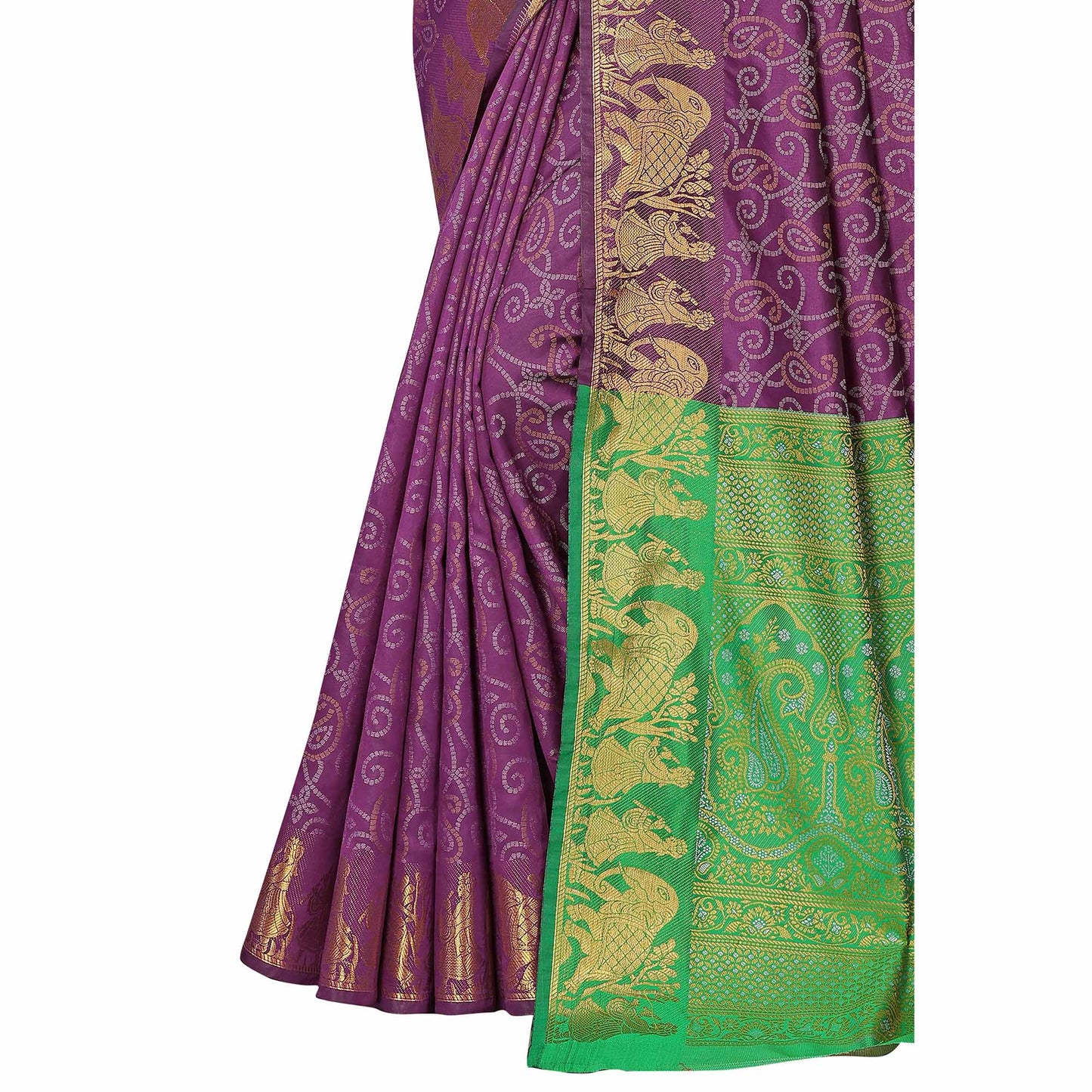 Purple Woven Banarasi Silk Saree