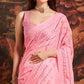 Pink Embroidered Art Silk Saree