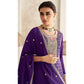 Purple Sequins Embroidered Georgette Semi Stitched Anarkali Suit