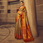 Olive Woven Art Silk Saree