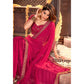 Pink Striped Printed Georgette Saree