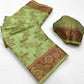 Pista Green Floral Woven Art Sill Saree