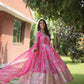 Pink Celestial Silk Embroidered Gown-Dupatta Set