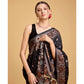 Black Floral Woven Banarasi Silk Saree