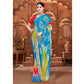 Blue Bandhani Printed Georgette Saree With Zari Border