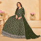 Mehendi Green Floral Embroidered Georgette Semi Stitched Anarkali Suit