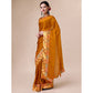 Mustard Swarovski With Bandhani Printed Border Art Silk Saree