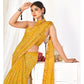 Mustard Bandhani Printed Chiffon Saree