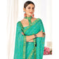 Turquoise Bandhani Printed Chiffon Saree