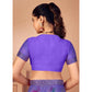 Purple Printed Chiffon Saree With Lace Border