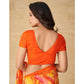 Orange Abstract Printed Chiffon Saree