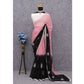 Pink & Black Sequins Embroidered Georgette Saree