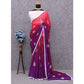 Pink & Purple Sequins Embroidered Georgette Saree