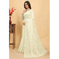 Off White Sequins Embroidered Georgette Saree