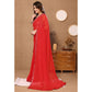 Red Embroidered Butti Work Georgette Saree