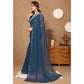 Teal Blue Embroidered Butti Work Georgette Saree