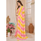 Yellow & Pink Printed Ready To Wear Georgette Saree