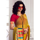 Yellow Floral Printed Georgette Saree