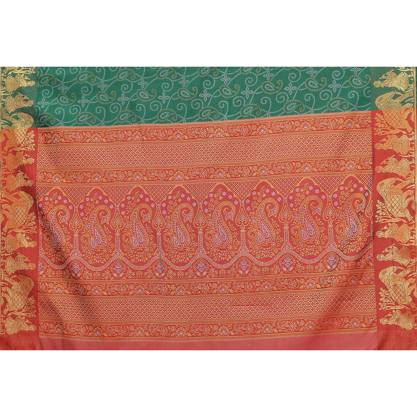 Green Woven Banarasi Silk Saree