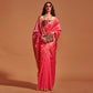 Gajri Pink Woven Art Silk Saree With Tassels