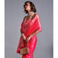 Crimson Red Butti Design Woven Art Silk Saree