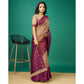 Chikoo Zari Woven Banarasi Silk Saree With Tassels