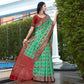 Rama Green Floral Woven Art Silk Saree