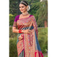 Grey Woven Kanjivaram Silk Saree With Tassels