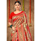 Red Floral Woven Banarasi Silk Saree