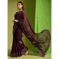 Wine Sequins Embroidered Georgette Saree