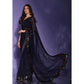 Navy Blue Sequins Embroidered Georgette Saree