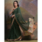 Green Bandhej Printed Georgette Saree With Tassels