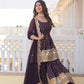 Regal Purple Elegance: Faux Georgette Kurti with Sequins & Thread Embroidery