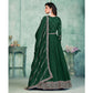 Green Embroidered Art Silk Semi Stitched Anarkali Suit