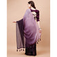 Wine Zari Woven Chiffon Saree