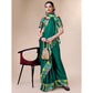 Rama Green Swarovski With Bandhani Printed Border Art Silk Saree