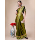 Mehendi Green Swarovski With Bandhani Printed Border Art Silk Saree