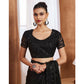 Black Sequins Embroidered Chiffon Silk Saree