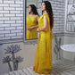 Yellow Sequins Embroidered Georgette Saree