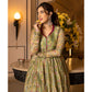 Mahendi Green Floral Digital Printed Chanderi Anarkali Style Suit