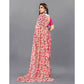 Peach Floral Printed Georgette Saree