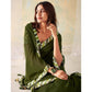 Mehendi Green Woven Georgette Saree With Lace Border