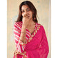 Pink Woven With Gota Patti Border Georgette Saree With Tassels