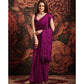 Wine Embroidered Art Silk Saree