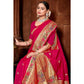 Pink Woven Paithani Banarasi Silk Saree With Tassels