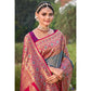 Grey Woven Kanjivaram Silk Saree With Tassels