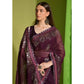 Wine Sequins Embroidered Georgette Saree