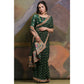 Green Bandhej Printed Georgette Saree With Tassels